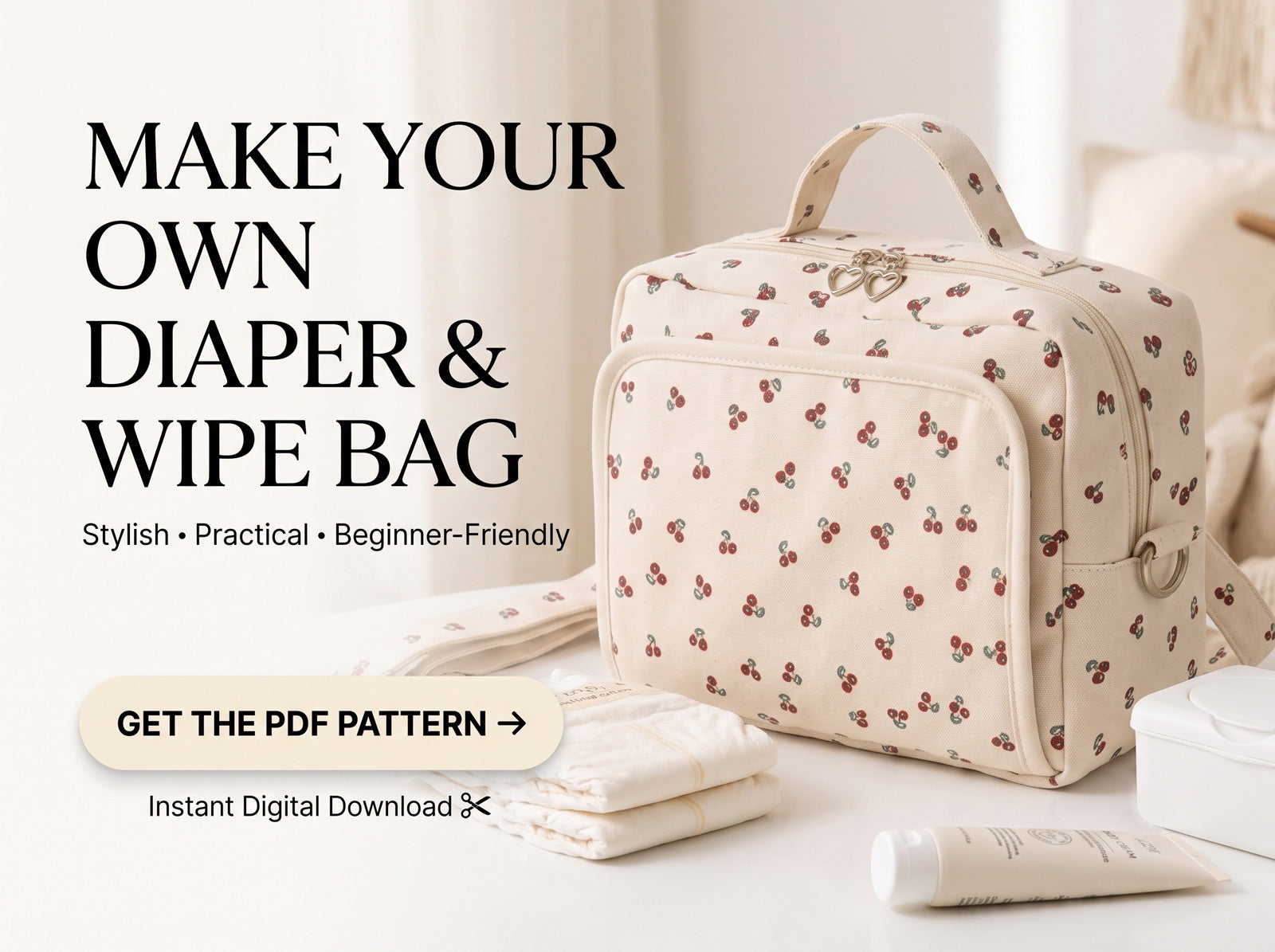 Diaper & Wipe Bag Pattern PDF Download | Baby Organizer