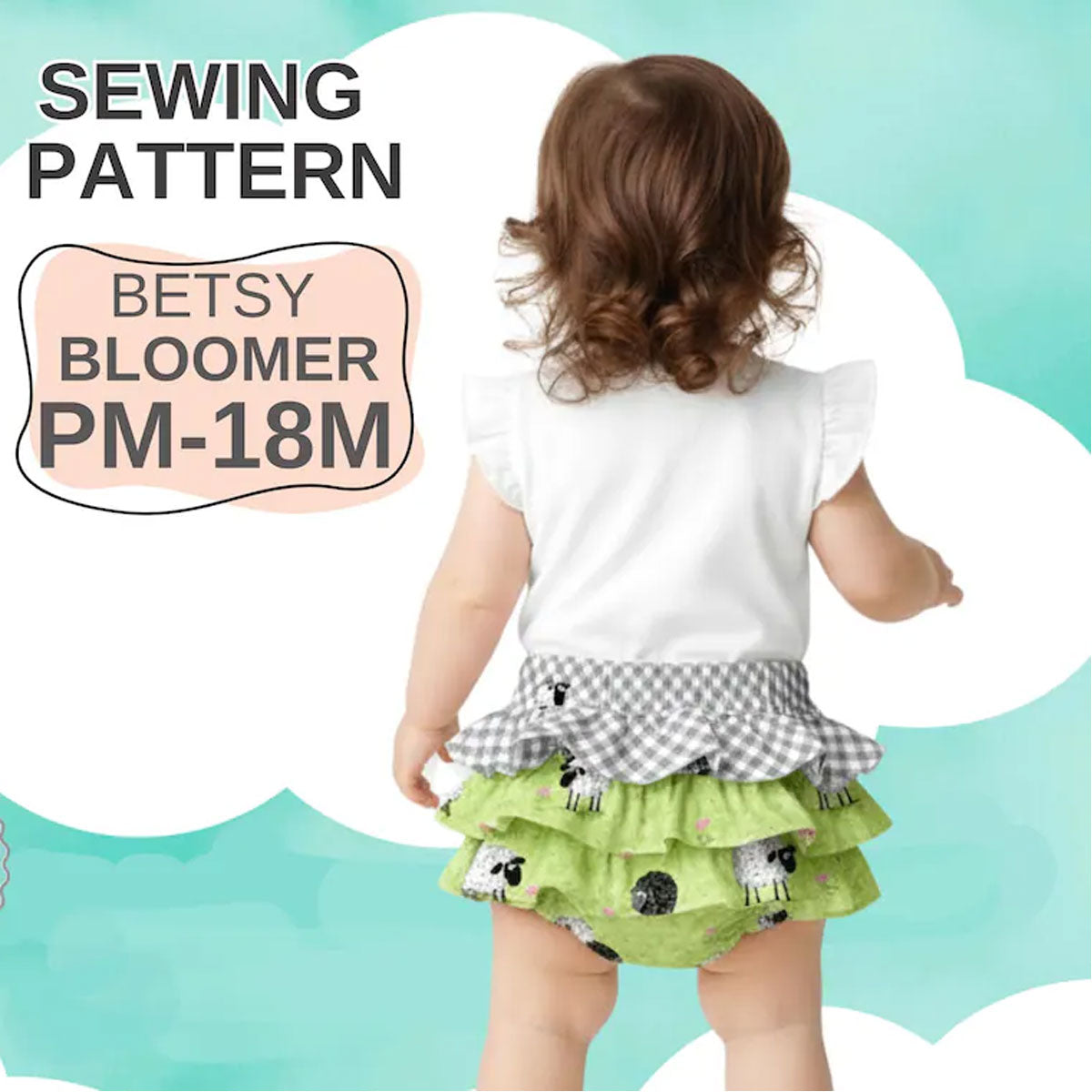 Rüschen Baby Bloomer Windelüberhose Schnittmuster PDF Download