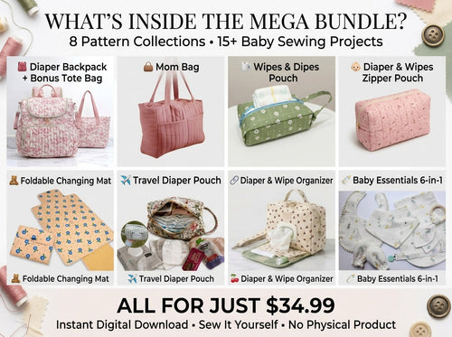 Baby Essentials Mega Bundle – 8 Pattern Collections | 15+ Baby Sewing Projects
