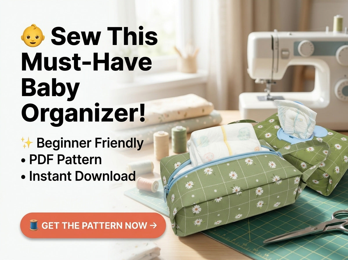 Diaper & Wipes Pouch Sewing Pattern PDF | Zipper Clutch