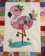 Patchwork Flamingo Quilt Pattern PDF Download Applique Baby Quilt