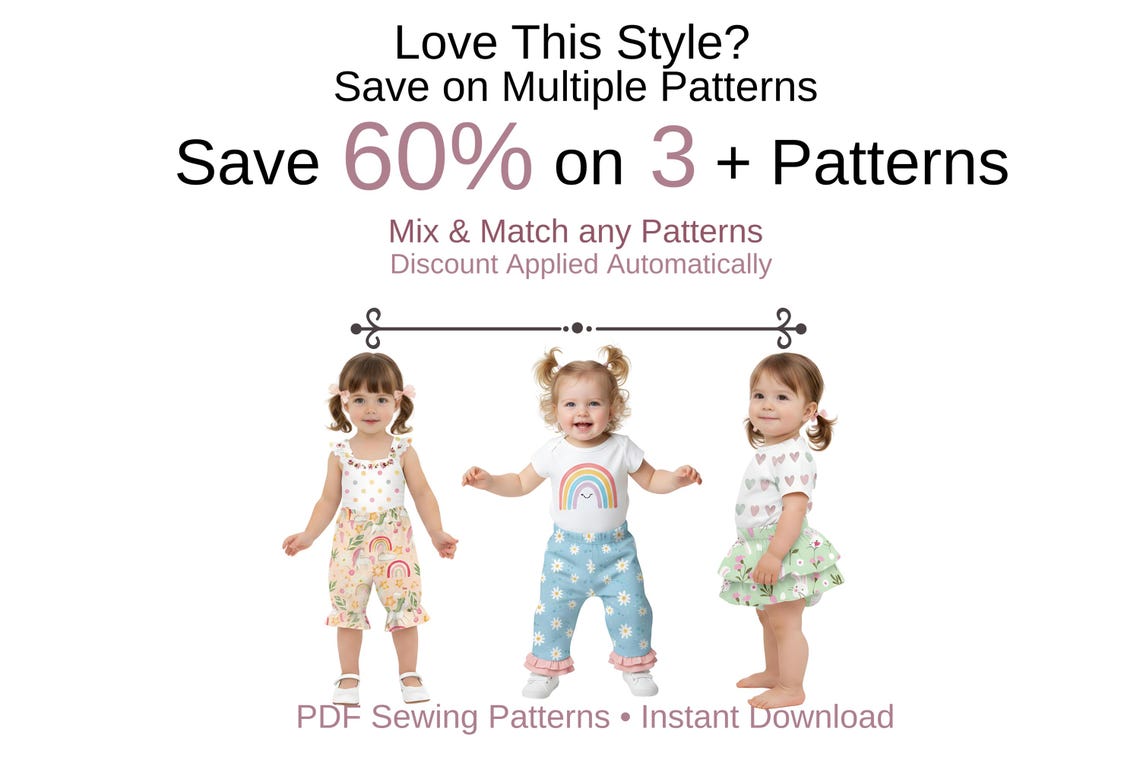 Rüschen Baby Bloomer Windelüberhose Schnittmuster PDF Download