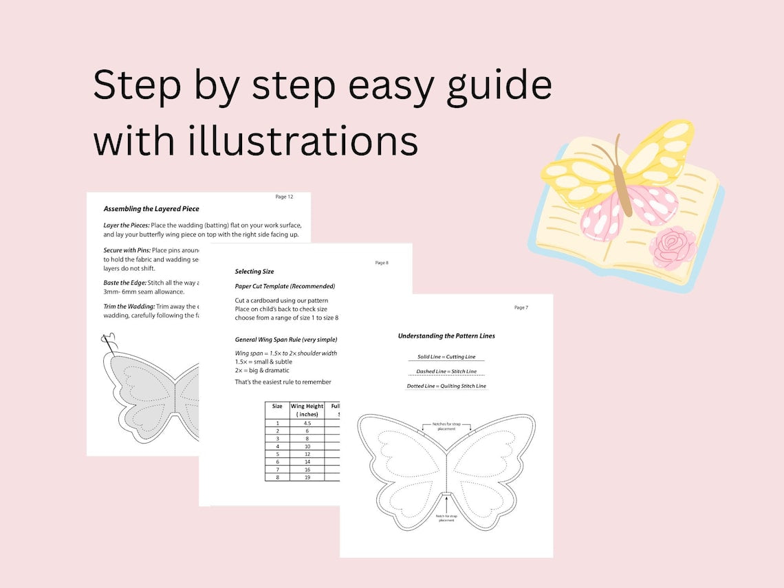 Butterfly Fairy Wings Sewing Pattern PDF | Doll to Adult Sizes