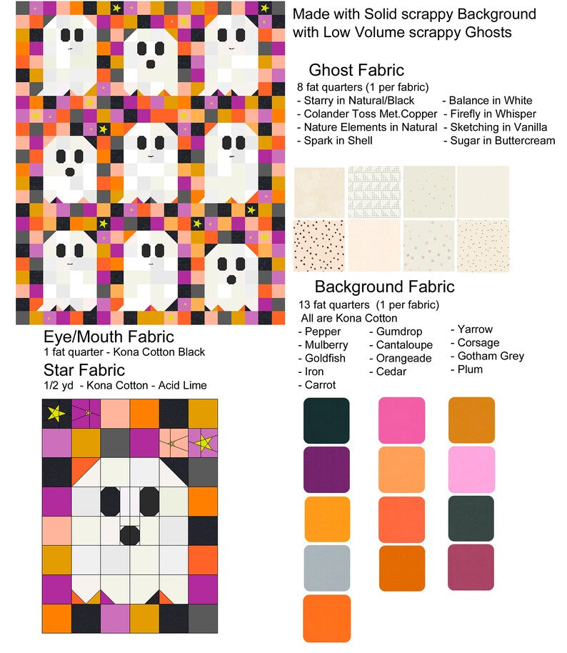 Ghost Party!!! Quilt PDF Pattern Download by woollypetals