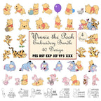 Winnie Bear & Friends Embroidery Bundle – 40 Designs | 4 Sizes | PES, DST, EXP, JEF, VP3, XXX  Instant Download