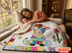 Patchwork Highland Cow Quilt Pattern: Applique Baby Blanket (PDF Download)